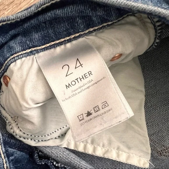 MOTHER Jeans THE MID RISE DAZZLER ANKLE: MOTHER DENIM CUT AND PASTE color way. - Picture 10 of 11